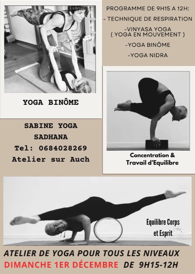 atelier yoga binome auch decembre 2024 flyer